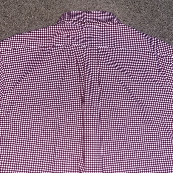 Ralph Lauren Check Gingham Slim Fit Oxford Shirt Button Down Red White Medium - Picture 7 of 10